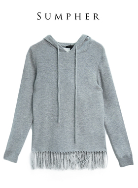 卡利亚某里品牌撤柜折扣高端时尚气质百搭灰色毛衣A44-M0200