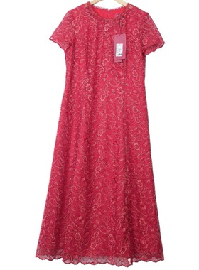 六礼LOOLAYY精选品牌女装高端时尚气质百搭红色连衣裙A2-17115