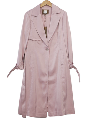 慕天姿精选品牌女装高端时尚气质百搭粉色风衣慕天姿A1-21325