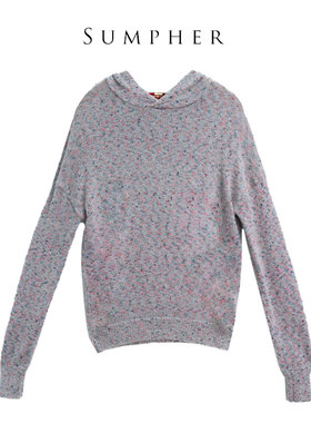 卡利亚某里品牌撤柜折扣高端时尚气质百搭灰红色毛衣A44-M0207