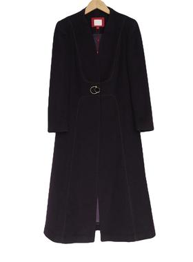 六礼LOOLAYY精选品牌女装高端时尚气质百搭紫色大衣A2-33061