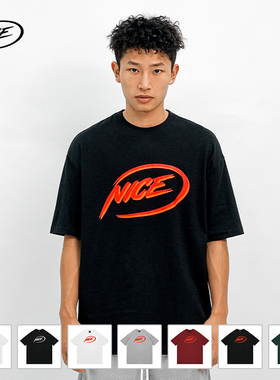 NICEID 纯棉运动短袖 美式上衣透气篮球简约潮流白T恤男女情侣