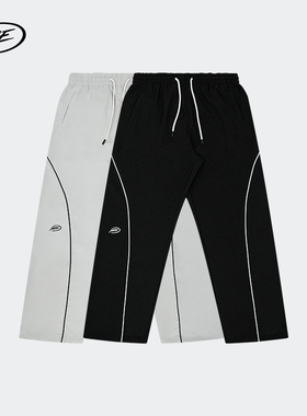 NICEID NICE运动裤男春秋款宽松直筒长裤刺绣LOGO篮球训练裤