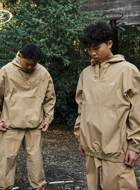 NICEID NICE半拉链冲锋衣套装外套卫裤宽松篮球风衣半开襟长袖