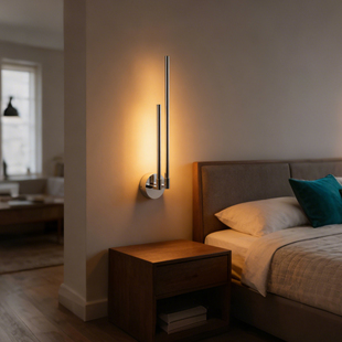 定制不锈钢长条壁灯办公室文化背景墙酒店灯个性线条客厅床头壁灯