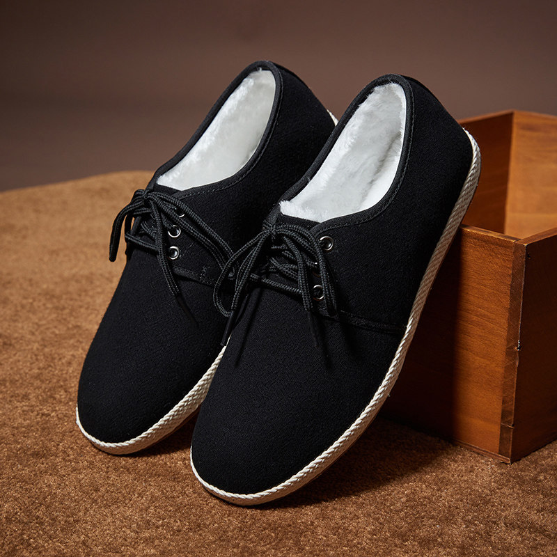布语堂本草棉布鞋男女秋冬季老北京手工缝制黑色系带加绒保暖棉鞋,流行男鞋,布鞋,淘宝优惠券,粉丝福利购,淘宝优惠卷
