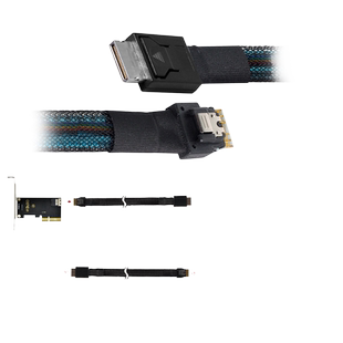 SFF-8611公对SFF-8643数据线HBA阵列卡硬盘背板连接线适用ThinkBook SFF-8612外接显卡转接卡NVME M.2转PCIe