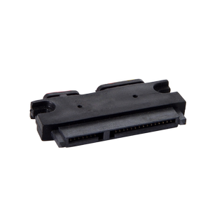 红色串口硬盘SATA 7+15 22pin公对母 数据供电一体延长线 30cm