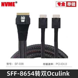 NVME Slim SAS SFF-8654 8i转Oculink SFF-8611 4i服务器数据线PCIE4.0