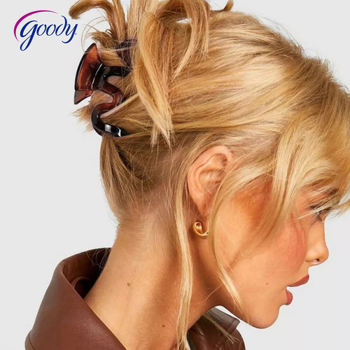 抓夹棕色玳瑁系后脑勺盘发鲨鱼夹