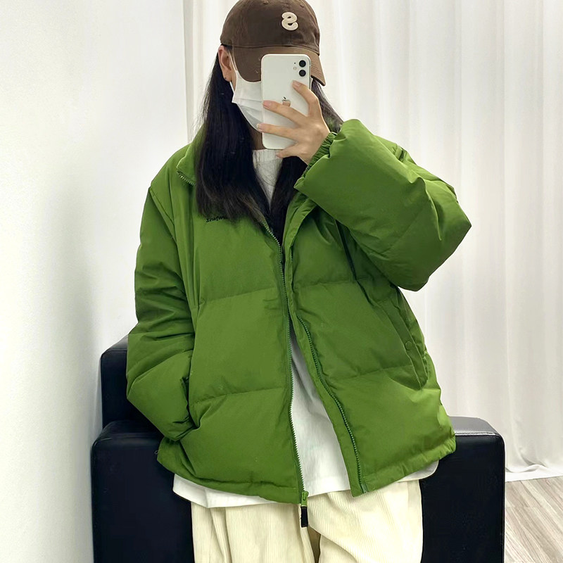2023新款冬季绿色羽绒棉服女小个子面包服韩版宽松棉衣棉袄外套