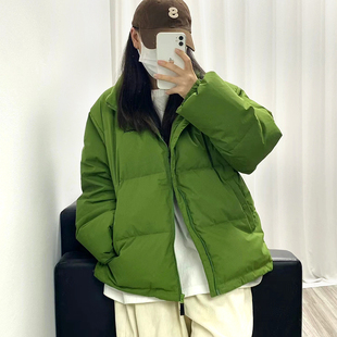 2023新款冬季绿色羽绒棉服女小个子面包服韩版宽松棉衣棉袄外套