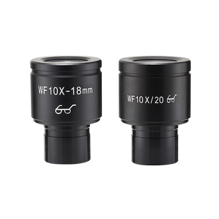 生物显微镜WF10X高眼点广角目镜头视场18mm20mm 接口23.2mm带测微尺