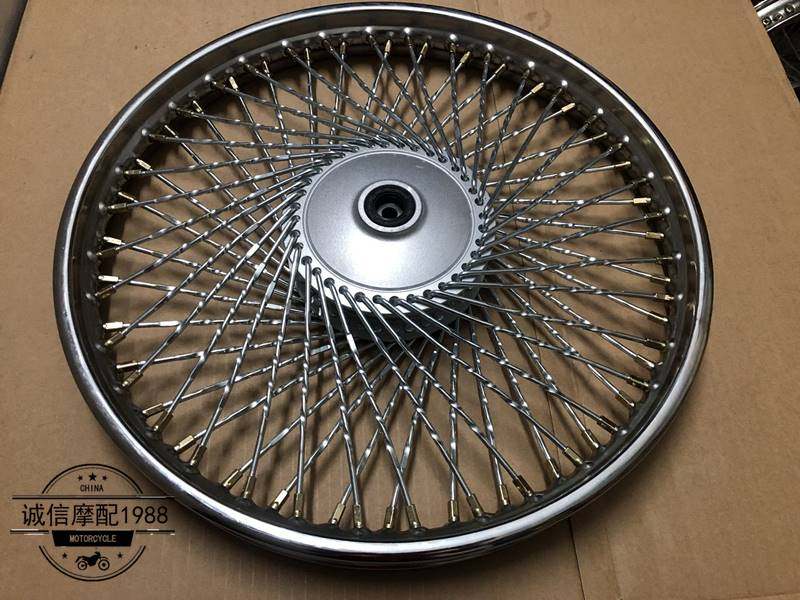 摩托车嘉陵jh70前后轮圈总成幼兽cy80复古改装轮辋72辐条麻花钢圈