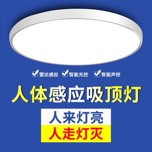 感应吸顶灯LED声控走廊过道楼梯灯入户玄关雷达人体感应智能灯具