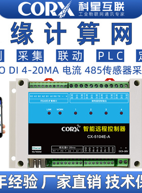 4G网口wifi边缘计算网关可编程plc联动定时采集模拟量远程控制器