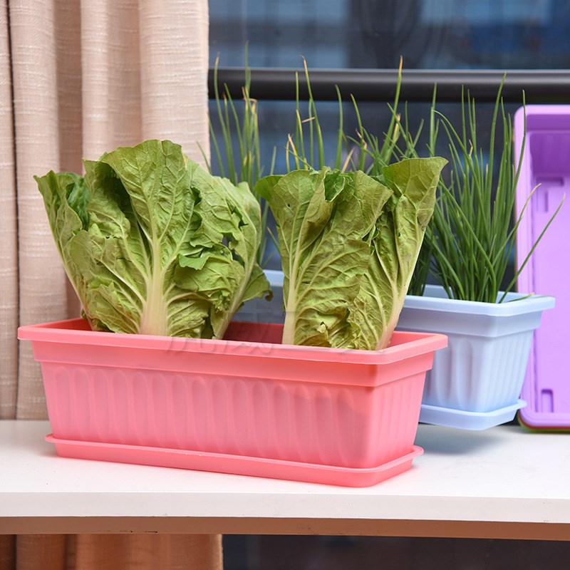 多色按需制作阳台种菜盆 种菜绿植花盆 长方形花盆多彩种菜大花盆
