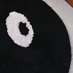 简约黑色圆形植绒客厅地毯家用创意小黑脸卧室床边毯梳妆台防滑