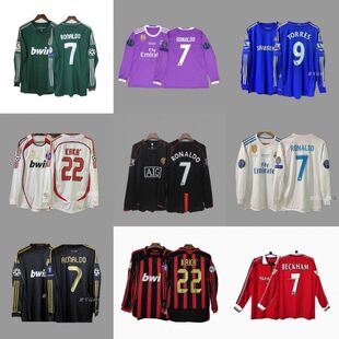 复古球衣AC罗纳尔迪尼奥法国米利托雷斯内德国马拉多纳长袖足球服