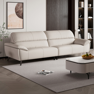 天禧派布艺沙发客厅现代简约小户型猫抓布三人位白色直排沙发2030