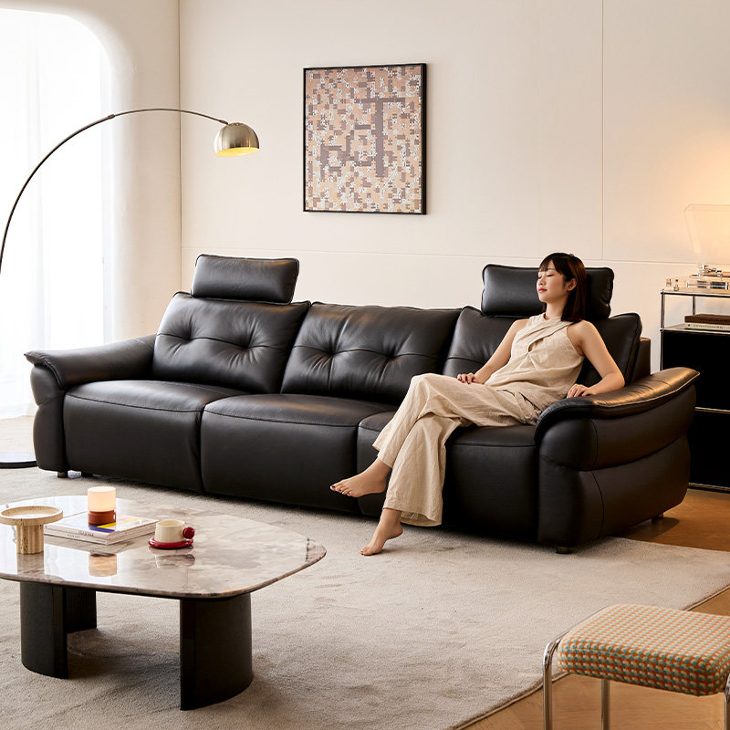 【门店同款】天禧派牛皮沙发现代极简家用客厅小户型羽绒沙发1068,住宅家具,功能沙发,淘宝优惠券,粉丝福利购,淘宝优惠卷