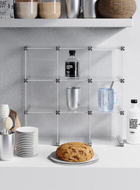 XEMO亚克力水杯置物架桌面分格杯架化妆品手办架收纳架北欧