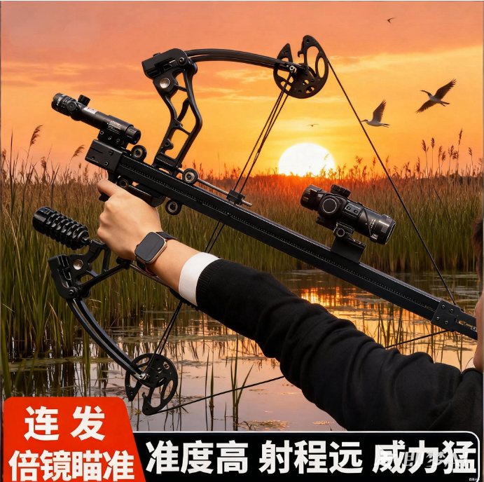 新款秃鹰钢珠助手户外运动毒蛇40连发两用复合弓射箭竞技机械滑轮