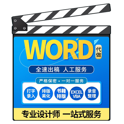 Word排版代做打字服务录入帮做文档格式图片修改美化制作pdf转换