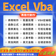 Excel表格代制作做图表vba宏编程定制函数进销存数据处理修改分析