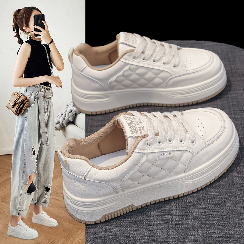 小白鞋厚底圆头运动休闲