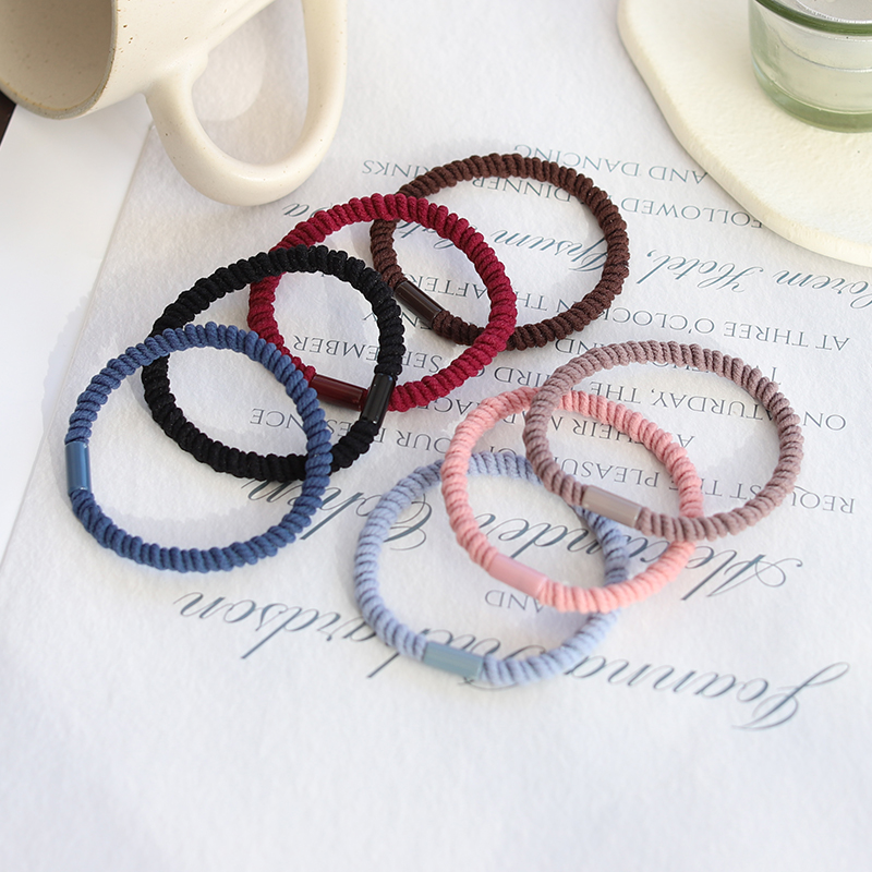 saradear韩国东大门基础打底百搭黑色棕色绑发橡皮筋头绳发绳套装