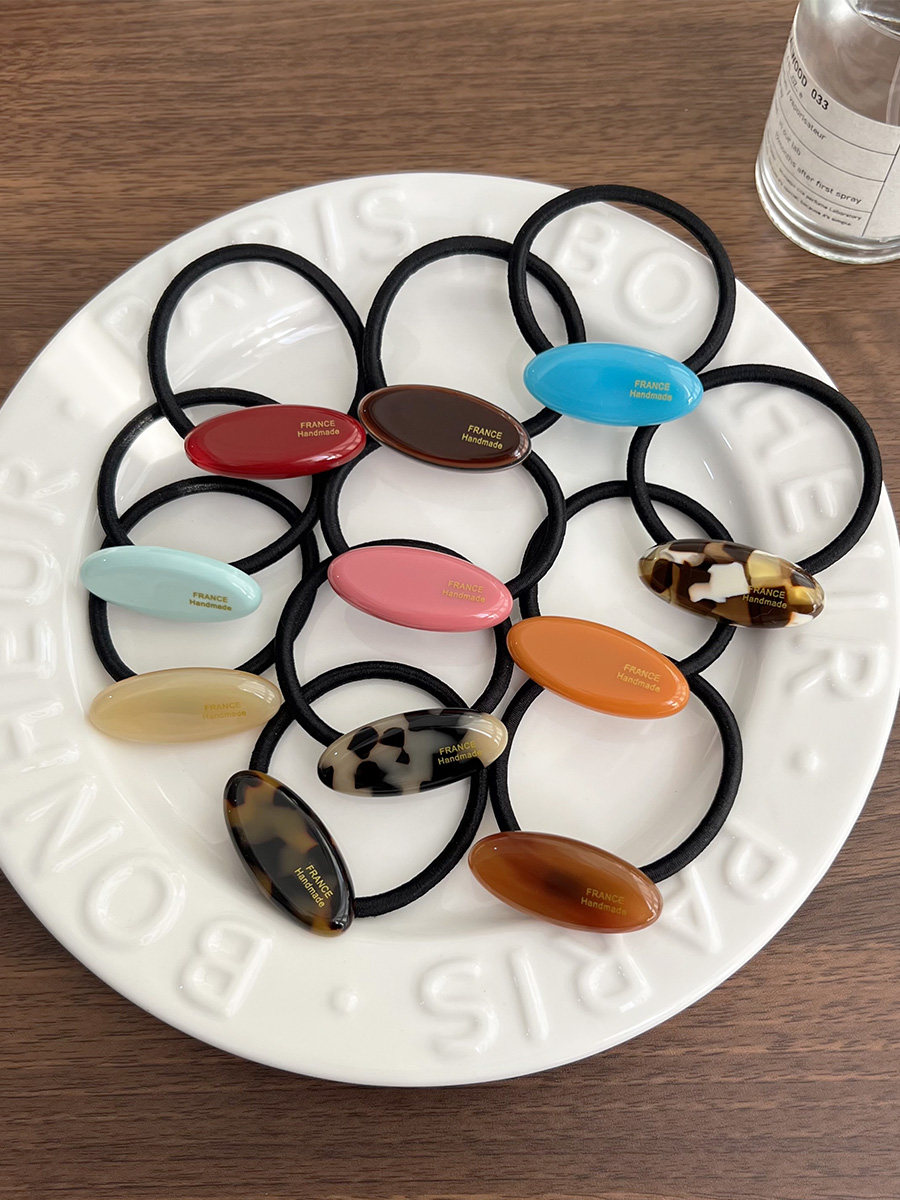 韩国FranceHandmade糖果彩色小号椭圆发绳法式丸子头发圈马尾头绳