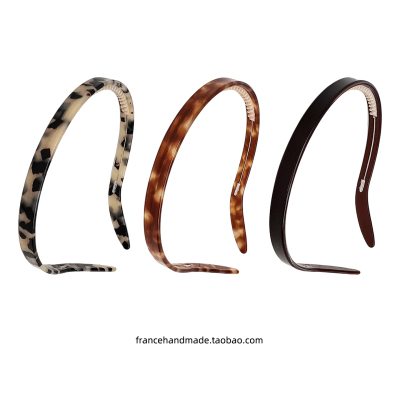 韩国金标FRANCE适合戴眼镜的发箍~豹纹玳瑁色法式复古压发卡头箍