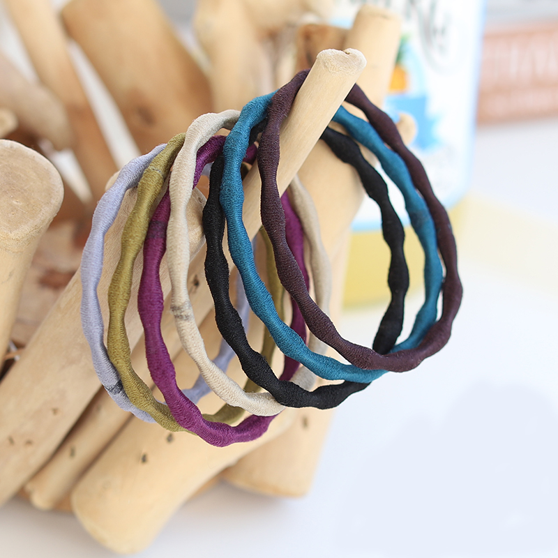 saradear韩国高弹力基础打底藕节扎头发圈简约百搭黑色棕色橡皮筋