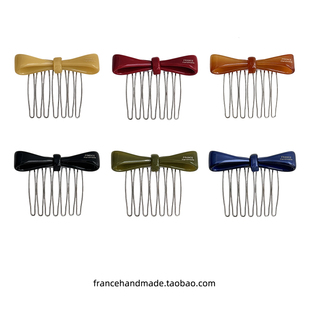 韩国France金标蝴蝶结发插刘海碎发梳公主头倒插梳盘发丸子头发钗