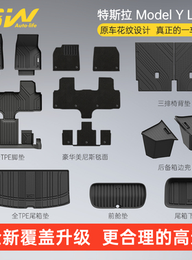 3W全TPE脚垫适用2025款特斯拉Model Y L专用脚垫后备箱垫配件改装