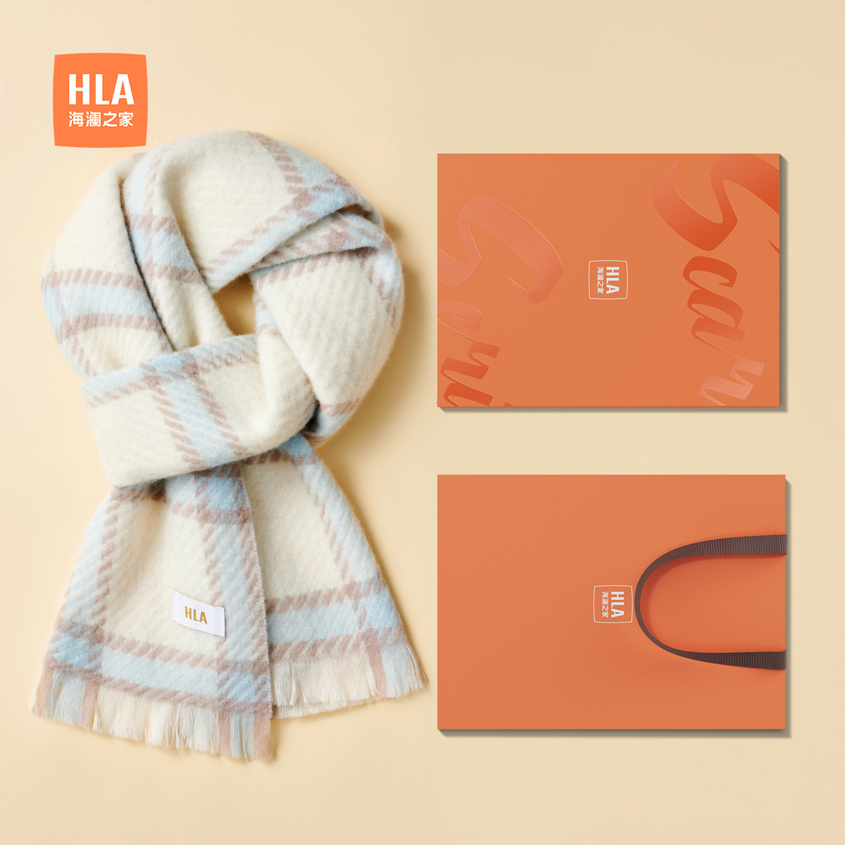 海澜之家围巾女士秋冬保暖流苏礼盒装送爱人绵羊毛围脖2025新款潮