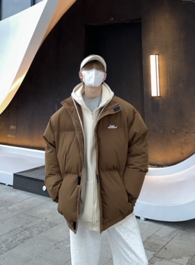 陈一宇阿 美式纯色棉服男女冬季复古潮流棉衣oversize面包服情侣