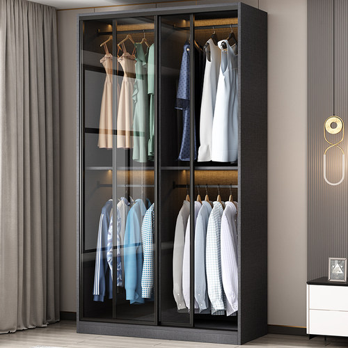 金斗满仓轻奢定制简约玻璃门衣柜