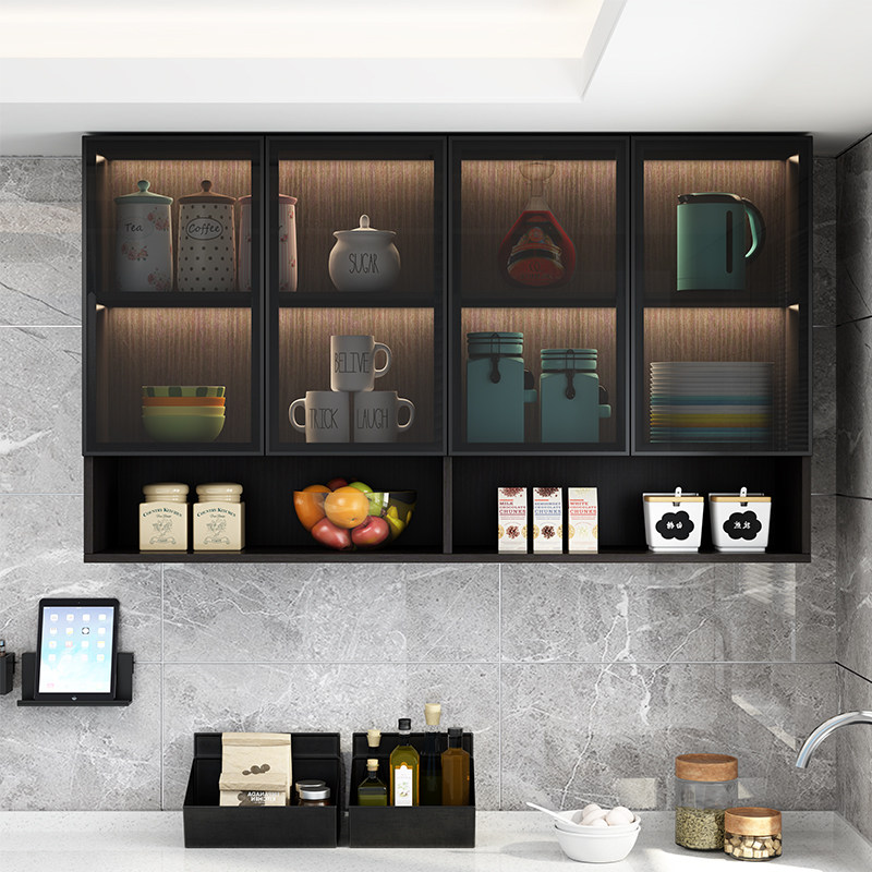 吊柜壁柜厨房顶柜阳台储物玻璃墙柜挂柜轻奢酒柜浴室收纳定制柜子