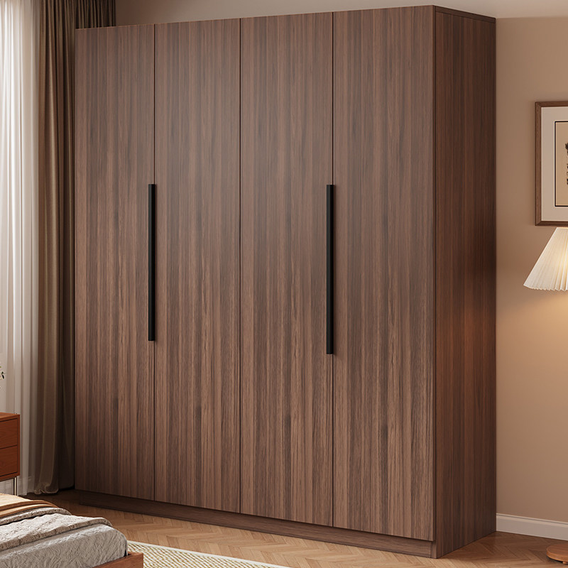 实木衣柜家用卧室出租房用小户型中古风简易定制柜子儿童收纳衣橱