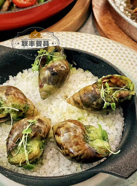铸铁咖喱芝士焗饭锅烤蜗牛盘珐琅锅法式焗蜗牛锅巴贝拉铸铁西餐盘