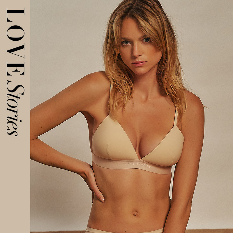 荷兰LOVESTORIES法式纯色三角杯文胸罩女无痕薄垫内衣女大胸显小