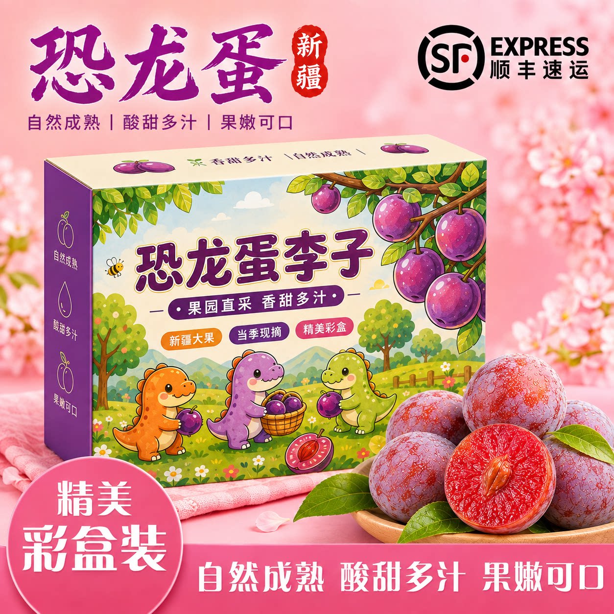 顺丰京东新疆恐龙蛋李子红心红肉李子