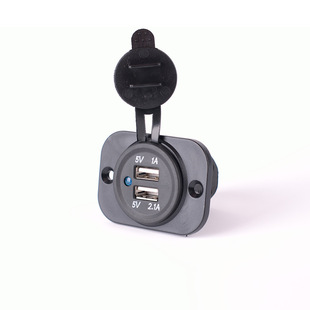 汽车摩托车 24v车载充电器手机充电器5V3.1A双USB车充带面板