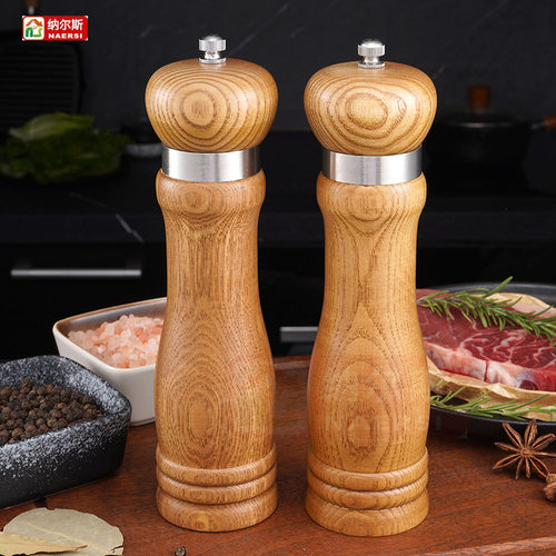 钢圈研磨器 白蜡木胡椒磨 陶瓷芯手动胡椒研磨器BBQ烧烤工具组套
