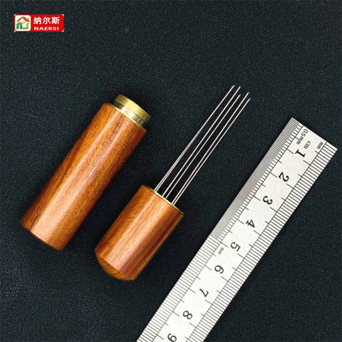 实木咖啡布粉针搅拌松粉针不锈钢针式布粉器咖啡结块打散器