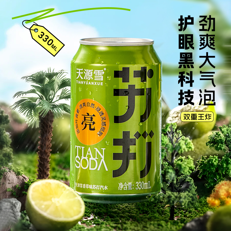 天源雪气泡苏打汽水330ml*6罐