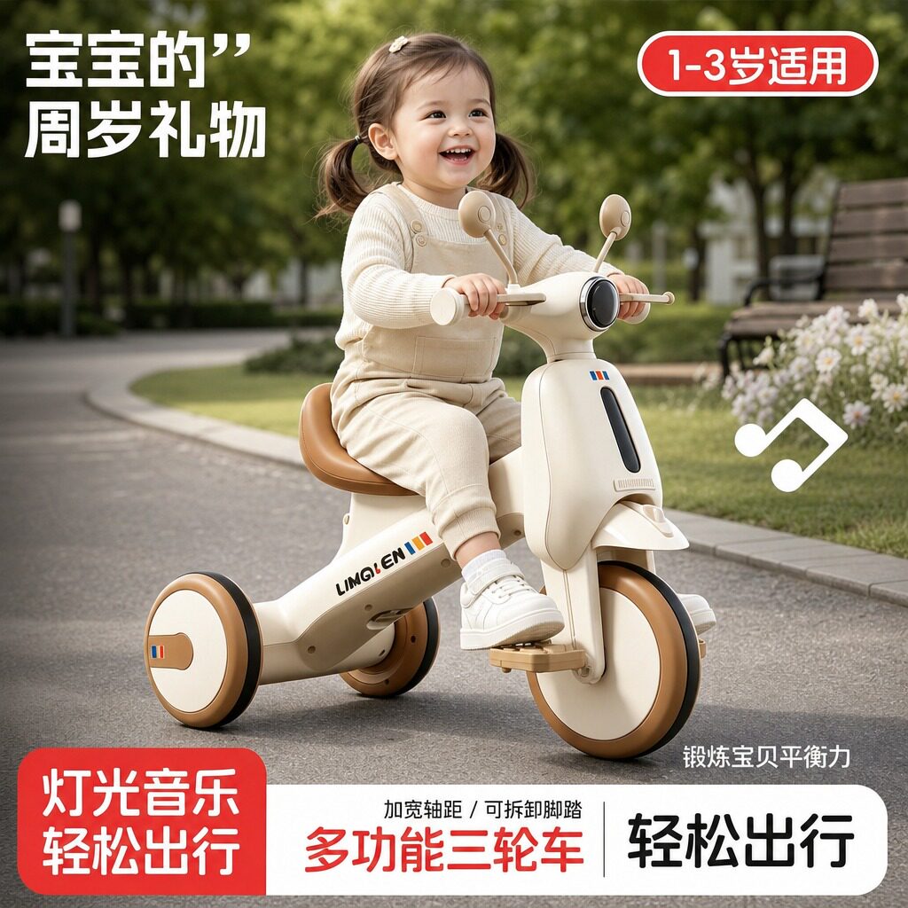 二合一儿童平衡脚踏三轮车平衡车