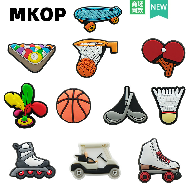 Mkop洞洞鞋配饰高级感鞋扣配件运动滑板台球鞋花适配Crocs/Cross